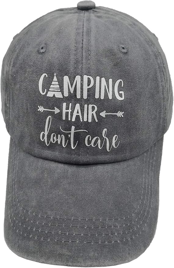 HHNLB Unisex Camping Hair Don t Care 1 Vintage Jeans Baseball Cap Classic Cotton Dad Hat Adjustable Plain Cap