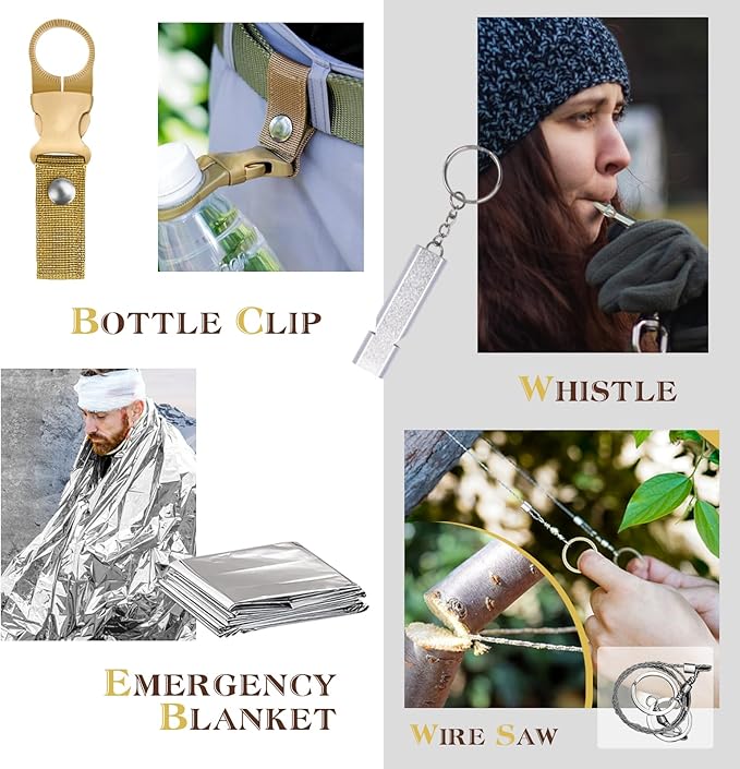 Gifts for Men Dad Husband Him Fathers Day, Survival Kit, Emergency Survival Gear and Equipment 14 in 1, Anniversary Birthday Gifts for Him Boyfriend, Hunting Fishing Camping Accessories, Cool Gadget