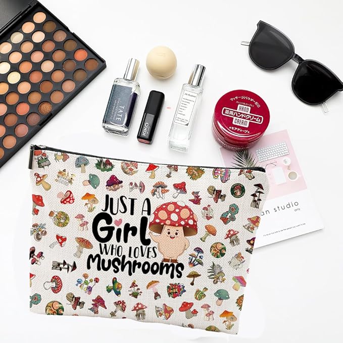 Mushroom Makeup Bag & Stuff - Mushroom Themed Gifts for Women & Lovers