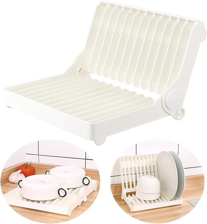 EIKS Foldable Drying Rack for Vegetable Fruit and Tableware, Kitchen Sink Organizer