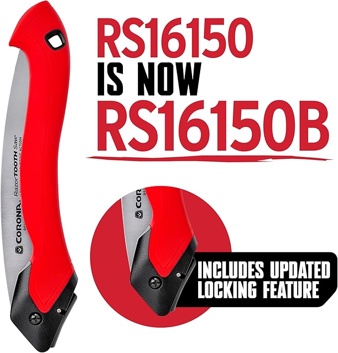 Corona Tools RazorTOOTH 10" Folding Pruning Saw – 10″ Curved Steel Blade with Ergonomic Non-Slip Handle for Gardening, Tree Trimming, Camping, Biking & Backpacking