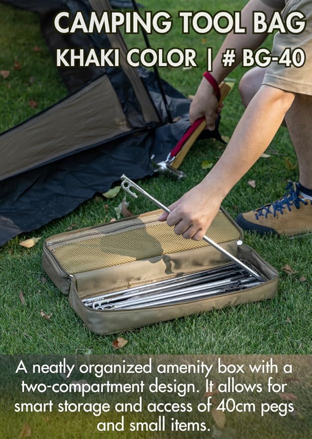 CAMPINGMOON MOLLE System Tactical Camping Gear Organizer Utility Tool Bag w PP Board Support Dual-Layer Rigid Storage Case Tent Stakes Tools