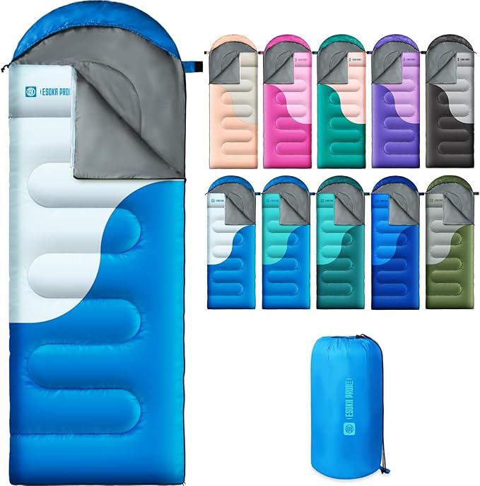Sleeping Bags for Adults&Kids,Lightweight Waterproof Warm Weather Sleeping Bag,Compact Portable Sleeping Bag for Camping,Essentials Gear for Camping Hiking Outdoor Travel