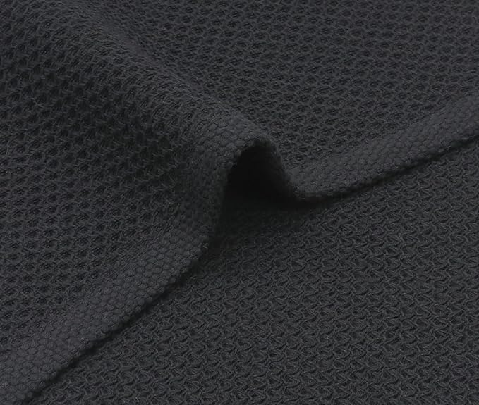 Mia'sDream Cotton Kitchen Towels and Dish Cloths Sets, Waffle Weave Dish Towels for Kitchen Drying Dishes, Soft and Absorbent Kitchen Hand Towels Washcloths,12inchx12inch 6 Pack (Black)