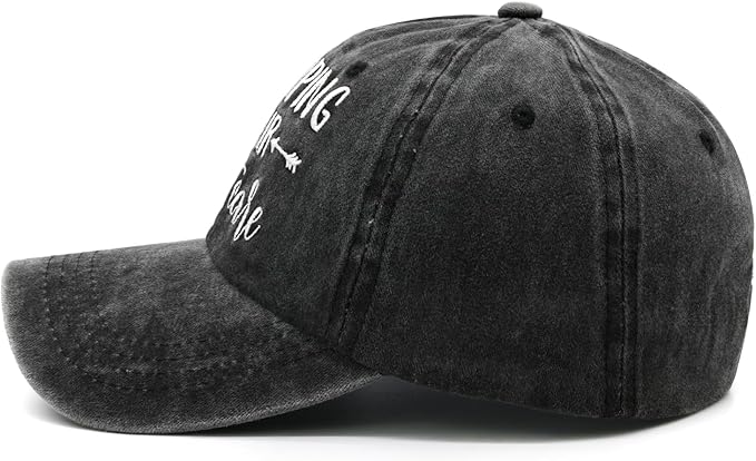 Waldeal Embroidered Camping Hair Don't Care Hat Adjustable Washed Baseball Cap for Women Men