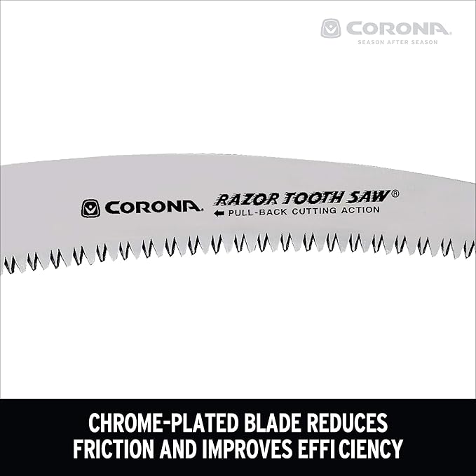Corona Tools RazorTOOTH 10" Folding Pruning Saw – 10″ Curved Steel Blade with Ergonomic Non-Slip Handle for Gardening, Tree Trimming, Camping, Biking & Backpacking