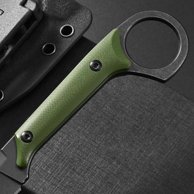 Ccanku C1140 Fixed Blade Knife,D2 Blade G10 Handle Claw Knife for Outdoor, EDC Tool, Survival, Hiking, Camping (Army Green)