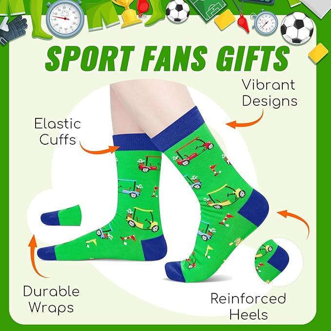 HAPPYPOP Sports Gifts for Men Women - Gifts for Camper Lifter, Hunting Golfing Socks