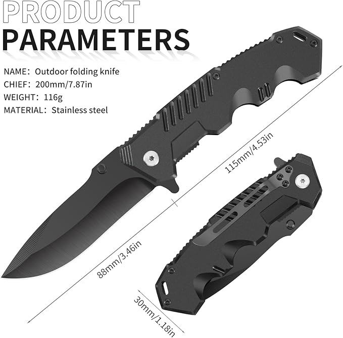 4-Pack Pocket Knife Set – Assisted Opening, Liner Lock, EDC Work Knife for Men, Bulk Gift Box Ready, Laser Engraving, Camping & Utility (4 Knives)