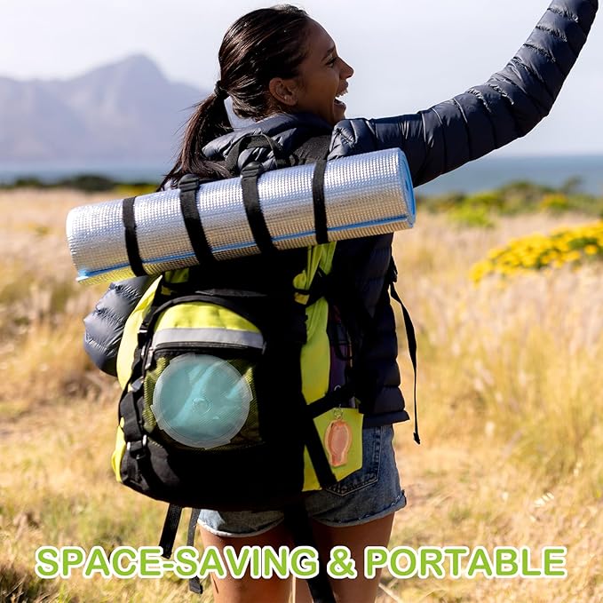 Suclain 4 Pcs Collapsible Bowls with Lids Silicone Camping Food Storage Container Expandable Folding Salad Lunch Box Travel Container for Hiking Camping