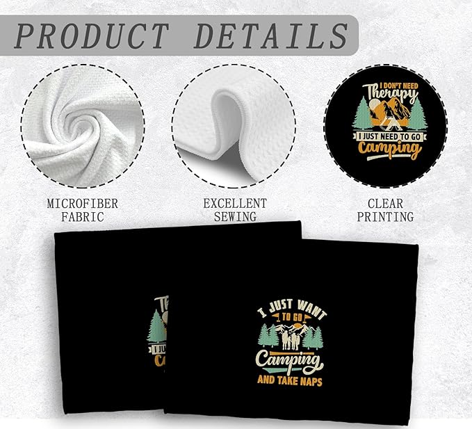 Camp Towel, Camper Gifts, Camping Tents Decor, Kitchen Towels, Set of 2, 16x24