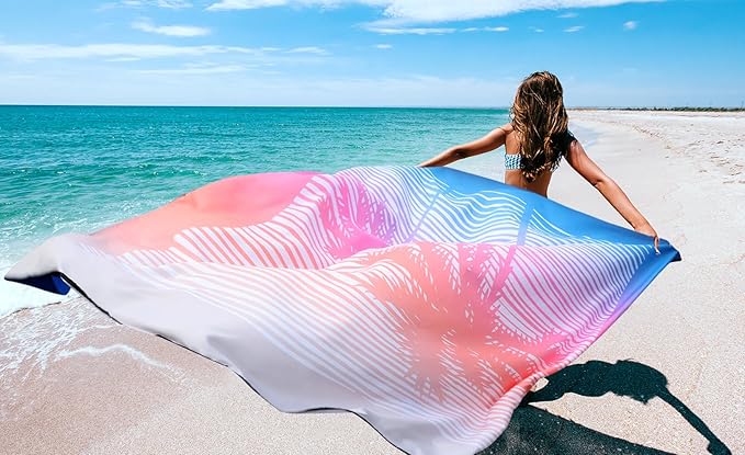 WIWIGO Beach Blanket Waterproof Sandproof Beach Mat 79" X 83"/10'x9'for 2-8 Adults Quick Drying Outdoor Picnic Mat Beach Accessories for Travel, Camping, Hiking