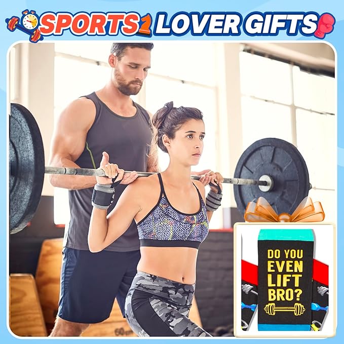 HAPPYPOP Sports Gifts for Men Women - Gifts for Camper Lifter, Hunting Golfing Socks