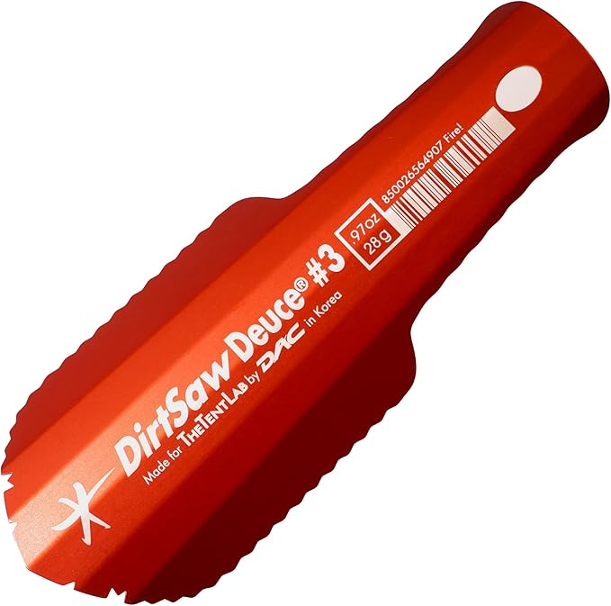 TheTentLab DirtSaw® Deuce #3 - .97 oz Ultralight Backpacking Trowel, Color: FIRE