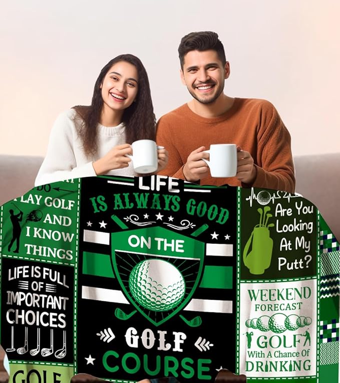 Unique Golf Blanket Gifts for Men,Funny Golf Accessories Golfer Throw Blanket Cool Golfing Gifts Idea for Golfers Men Women Adults Boys 80"X60"