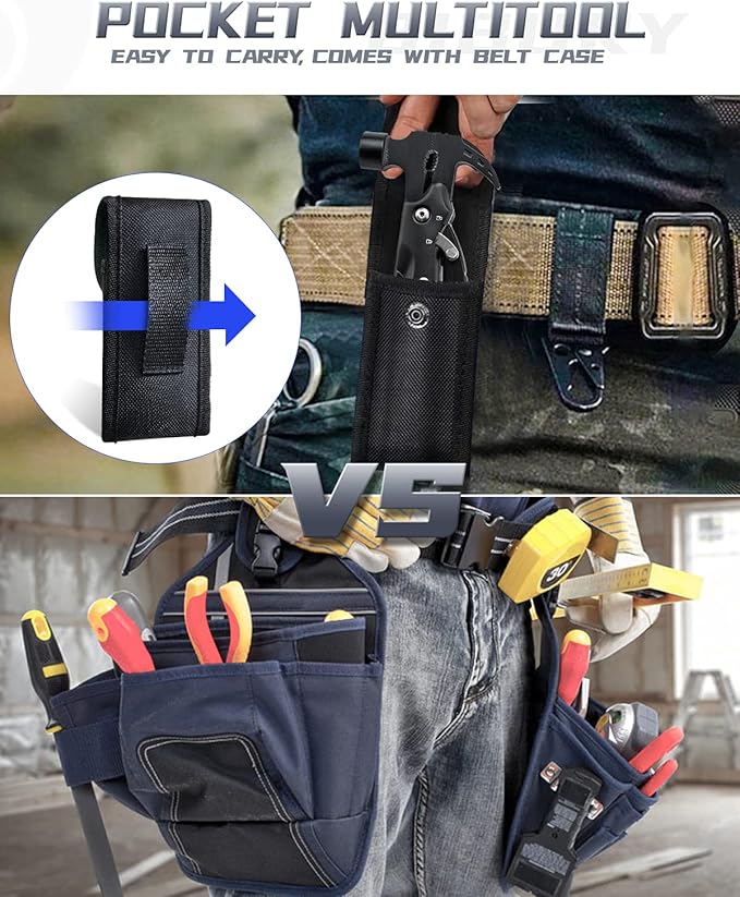 BIBURY Hammer Multitool, Fathers Day Gift from Daughter Son Wife, 12-in-1 Survival Gear Outdoor Multi Tool, Anniversary Birthday Gifts for Men, Cool Gadgets Survival EDC Multi-Tool