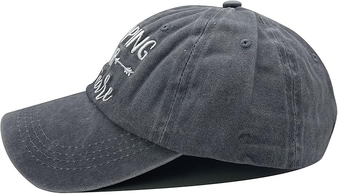 Waldeal Women's Embroidered Adjustable Ponytail Hat Low Profie Washed Baseball Cap