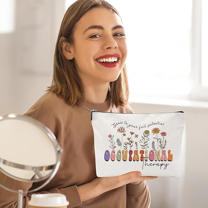 Sitsink Occupational Therapy Gifts - Inspirational Cosmetic Bags for Girls & Women, Grow to Your Full Potential