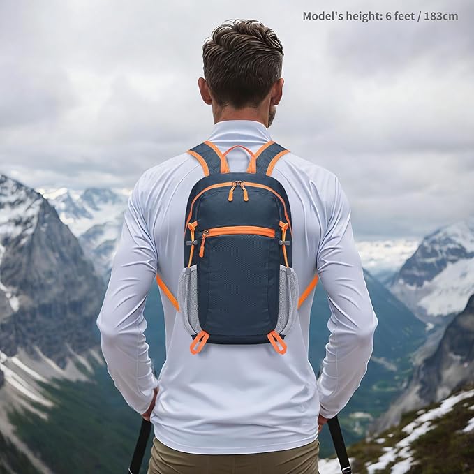 Hiking Daypack Packable, Camping Backpack Water Resistant Lightweight Polyester for Men Women Travel Outdoor