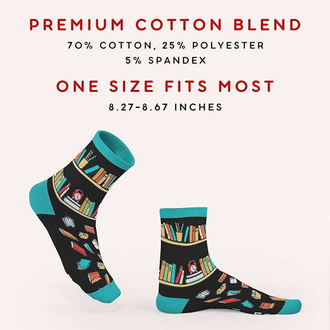 Book, Fishing, Hiking, Gamer, Camping, Pickle, Music, Foods, Ballerina, Bigfoot - Hobbies Socks for Women Men