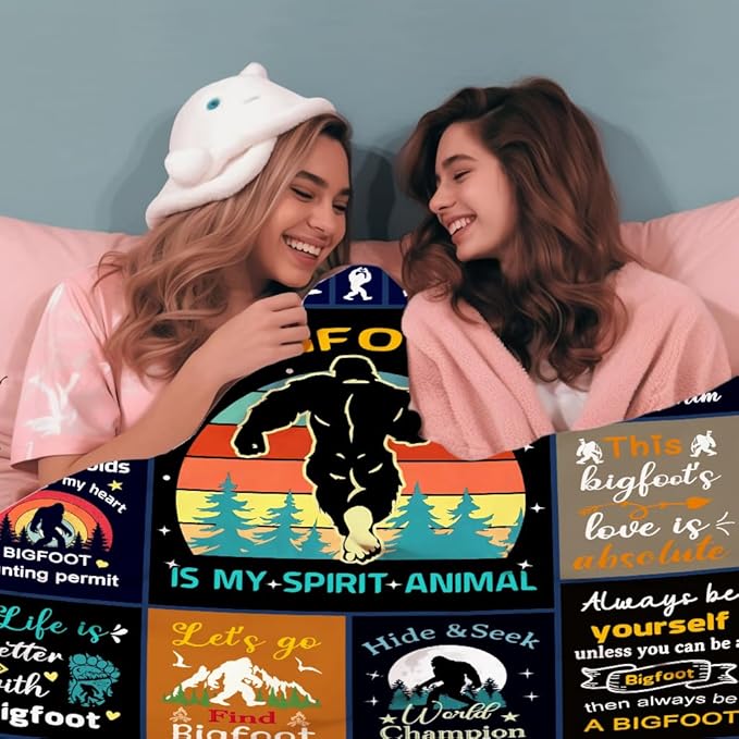 Bigfoot Sasquatch Blanket Gifts for Adults Men Unique,Cool Bigfoot Throw Blankets Sasquatch Decor for Men Women Kids Boys Bigfoot Lovers 50"X40"