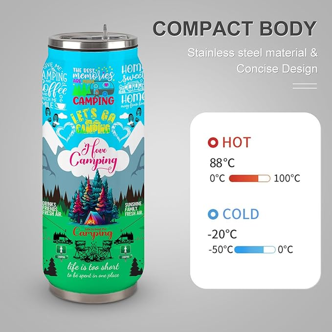 Camping Gifts for Men Women Tumbler 17oz, Camper Gifts Coffee Cups, Camp Essentials, Camp Accessories, Gift for RV Owners, Campsite Outdoors RV Travel Lovers Mug