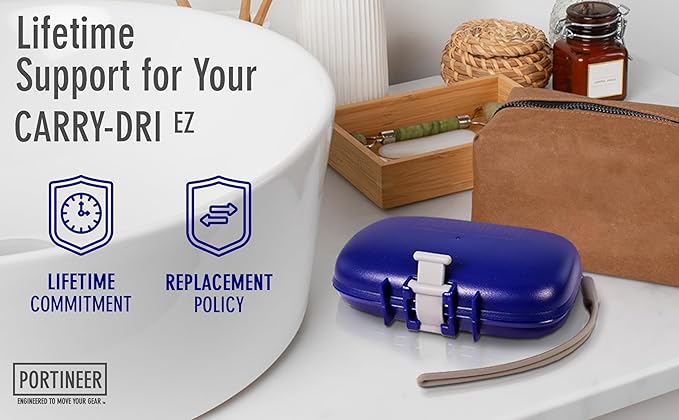 Carry-Dri EZ Travel Bar Soap Container & Dish - Dries with Patented Air Vents - Durable Leakproof Soap Holder - Compact Soap Bar Case - Ultimate Portable Soap Box for Traveling - Blue-Yellow