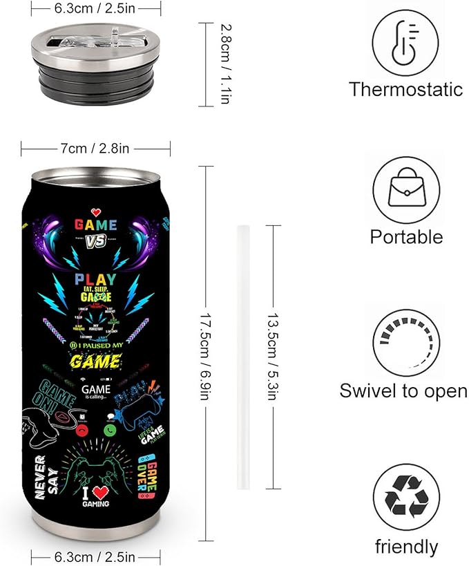 Gamer Tumbler Cup,Gifts for Gamers,Cool Gaming Gift for Men Teen Boys Boyfriend,Gaming Mugs,Video Game Gift,Gifts For The Game Lovers Stainless Steel Tumbler 17oz
