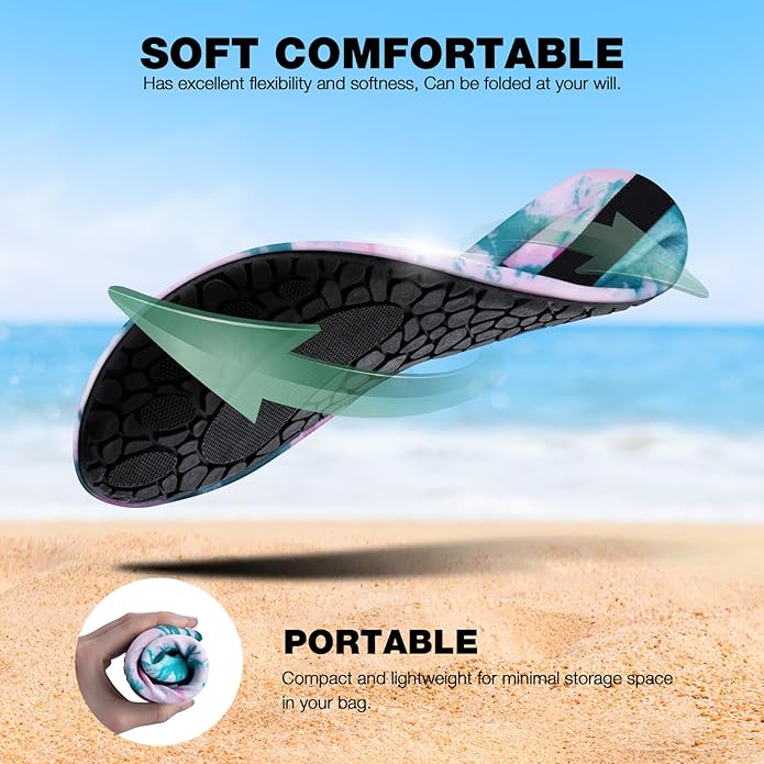 SIMARI Water Shoes Women Men Aqua Socks Beach Barefoot Quick Drying Aqua Aerobics Swim Pool Non Slip Outdoor Travel Essentials Surf River Lake Snorkeling Kayak Yoga Adult Youth