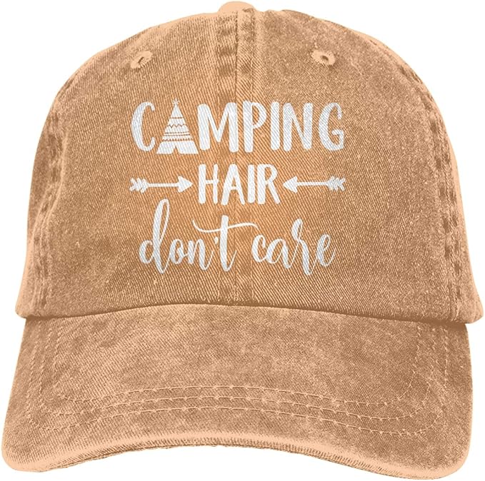 HHNLB Unisex Camping Hair Don t Care 1 Vintage Jeans Baseball Cap Classic Cotton Dad Hat Adjustable Plain Cap