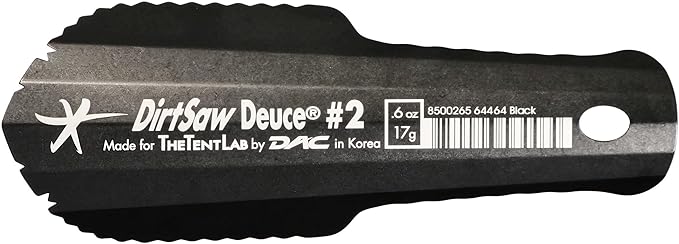 TheTentLab DirtSaw® Deuce #2 - .6 oz Ultralight Backpacking Trowel, Color: Black