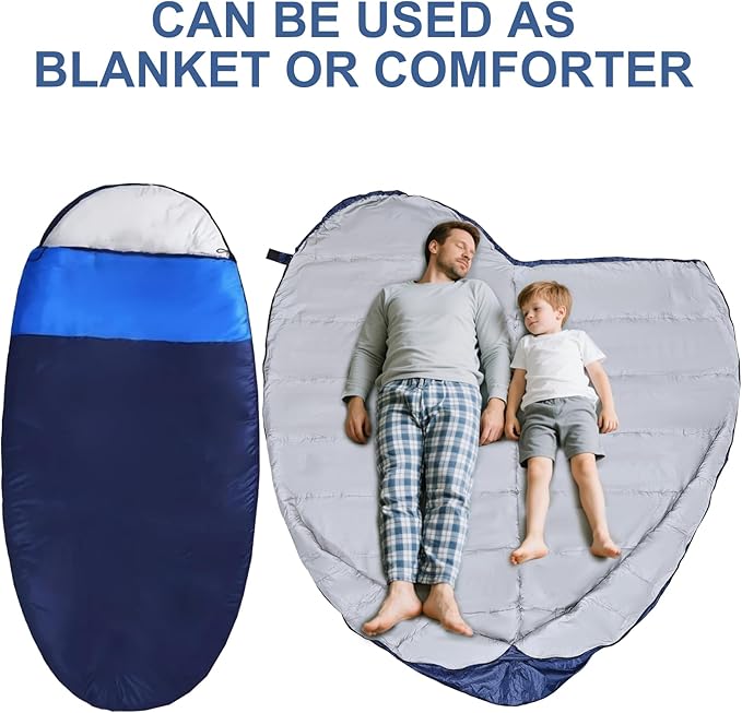 oaskys Double Sleeping Bag for Adults with 2 Pillows - Queen Size XL Waterproof Sleeping Bag for All Season Camping Hiking Backpacking 2 Person Sleeping Bags for Cold Weather & Warm
