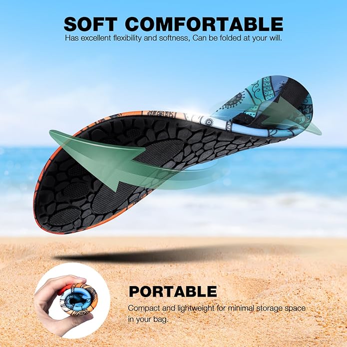 SIMARI Water Shoes Women Men Aqua Socks Beach Barefoot Quick Drying Aqua Aerobics Swim Pool Non Slip Outdoor Travel Essentials Surf River Lake Snorkeling Kayak Yoga Adult Youth