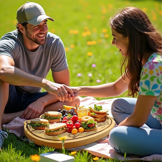 Large Camper Cutting Board, Wood Cutting Board For Kitchen Serving tray and Chopping Board, Unique RV Gifts kitchen Essentials for Women, Bamboo Camping Gifts for Women for Holiday Camping Gift