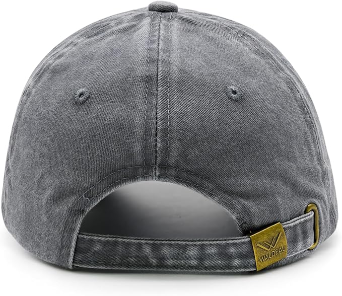 Waldeal Embroidered Camping Hair Don't Care Hat Adjustable Washed Baseball Cap for Women Men