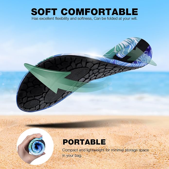 SIMARI Water Shoes Women Men Aqua Socks Beach Barefoot Quick Drying Aqua Aerobics Swim Pool Non Slip Outdoor Travel Essentials Surf River Lake Snorkeling Kayak Yoga Adult Youth