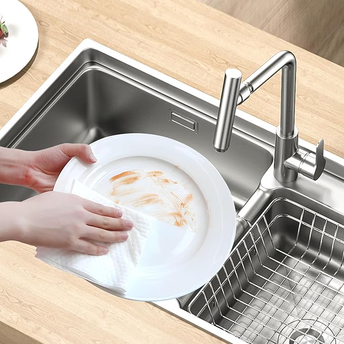 Dish Cleaning Wipes Individually Wrapped, Portable Kitchen Disposable Dish Soap Wipes Bulk Travel Size Quick Cleaning Dishes Dishwashing Pads Wipes for Outdoor Traveling/Camping/Hotel (100 Pcs)