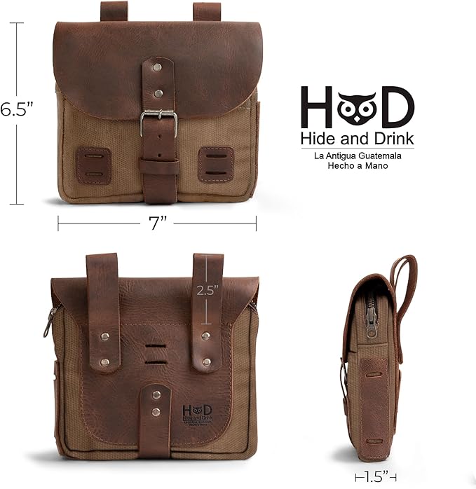 Hide & Drink, Survival Camping Pouch, Belt Loop, Rustic and Handy Tool Bag, Weather Resistant Outdoor Accessories, Traveling Essentials, Waxed Canvas, Handmade