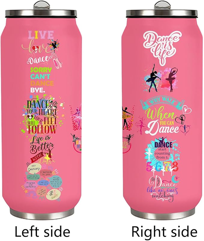 Dance Lover Gifts For Girls Women Dancer Stainless Steel Insulated Tumbler With Straw Lid，Dance Lovers Gift For Dancer As Dance Themed Gifts 17 Oz