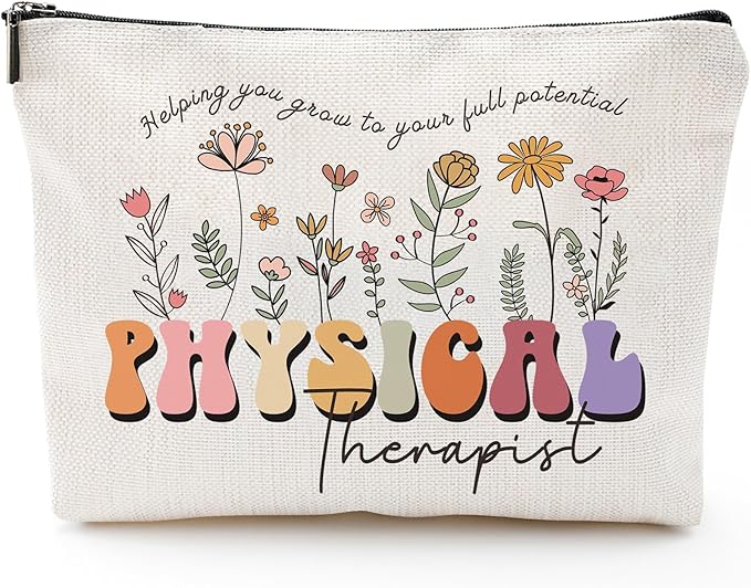 Sitsink Physical Therapist Gifts for Women - Small Makeup Bags Physical Therapy Gifts for Girls, Flower Therapist Gifts for Girls Help You Grow to Your Full Potential, Cool Gifts for Friends Birthday