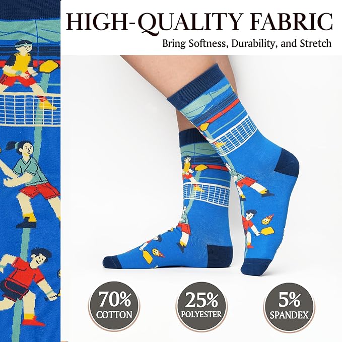 ZAGKOO Funny Sports Socks for Men, Women - Biking, Hiking, Skiing, Basketball, Pickleball, Disc Golf Socks - Christmas Gifts