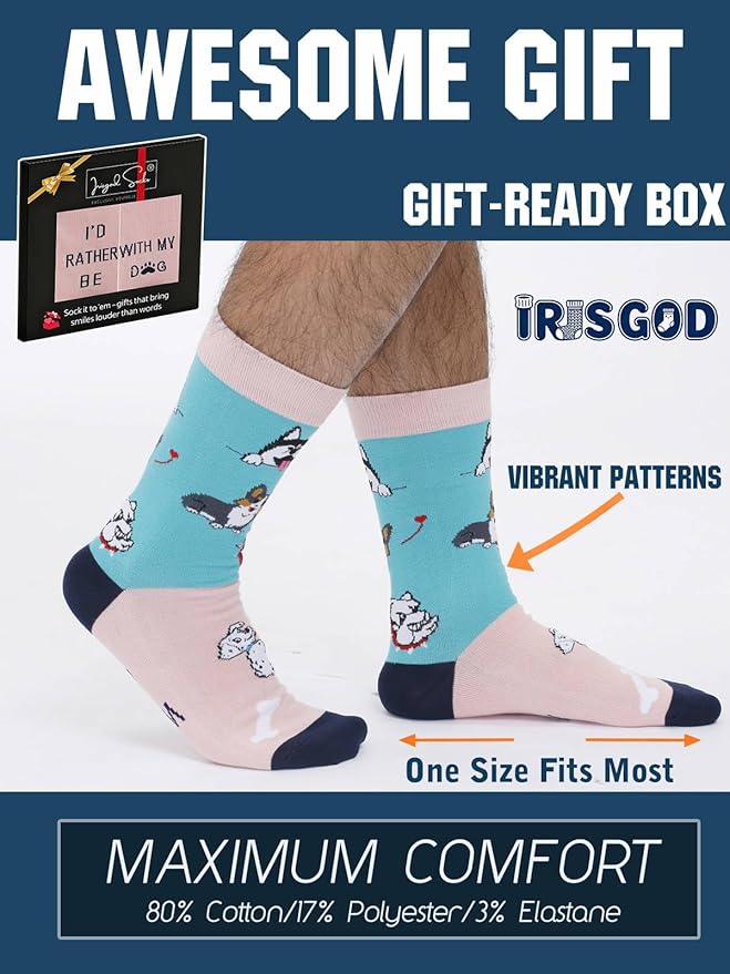 IRISGOD I'd Rather Be Funny Dress Socks for Men and Women Humor Joke Gifts