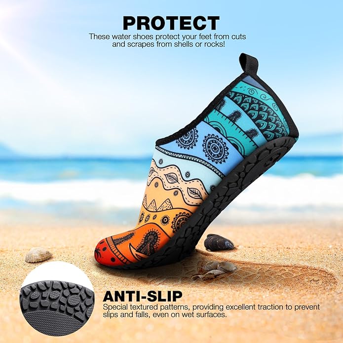 SIMARI Water Shoes Women Men Aqua Socks Beach Barefoot Quick Drying Aqua Aerobics Swim Pool Non Slip Outdoor Travel Essentials Surf River Lake Snorkeling Kayak Yoga Adult Youth