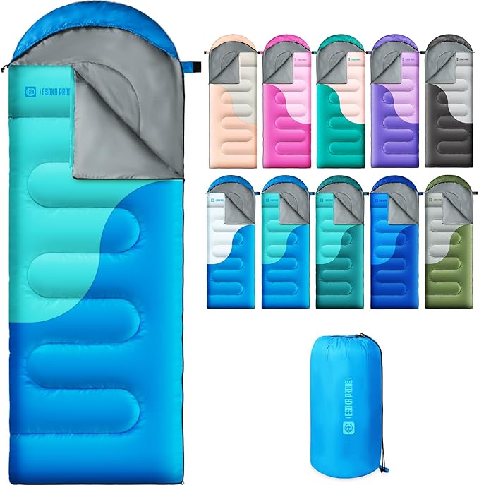 Sleeping Bags for Adults&Kids,Lightweight Waterproof Warm Weather Sleeping Bag,Compact Portable Sleeping Bag for Camping,Essentials Gear for Camping Hiking Outdoor Travel