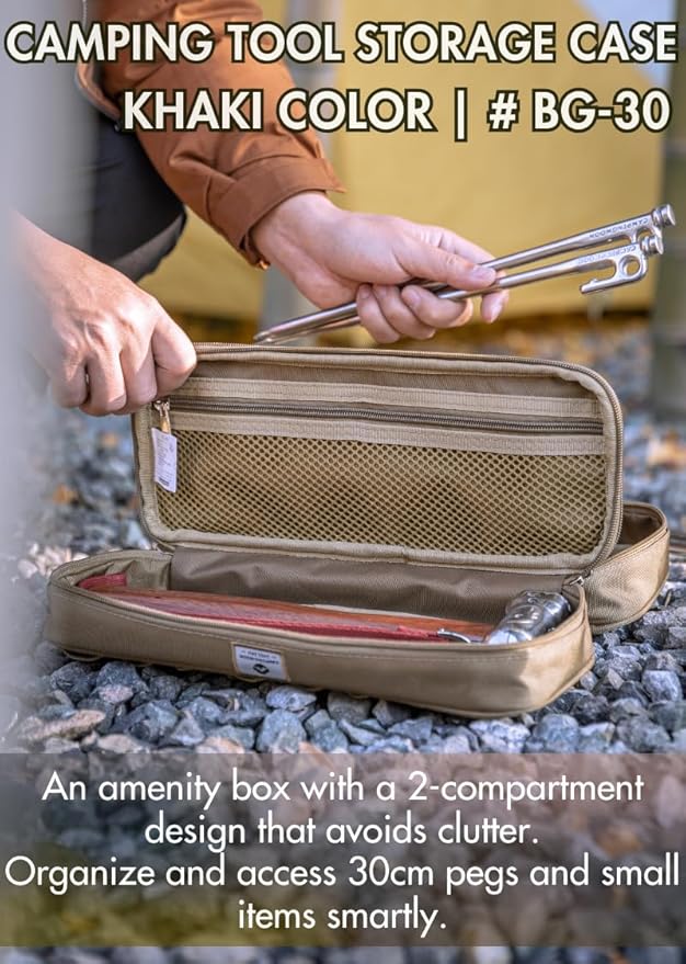 CAMPINGMOON MOLLE System Tactical Camping Gear Organizer Utility Tool Bag w PP Board Support Dual-Layer Rigid Storage Case Tent Stakes Tools