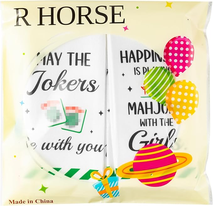 R HORSE Mahjong Kitchen Dish Towel - 5Pcs Mahjong Cleaning Dishcloth Funny Absorbent Bar Quick Dry Hand Towel Tea Towels Xmas Holiday Birthday Gift for Women Men Game Lovers Housewarming Decoration