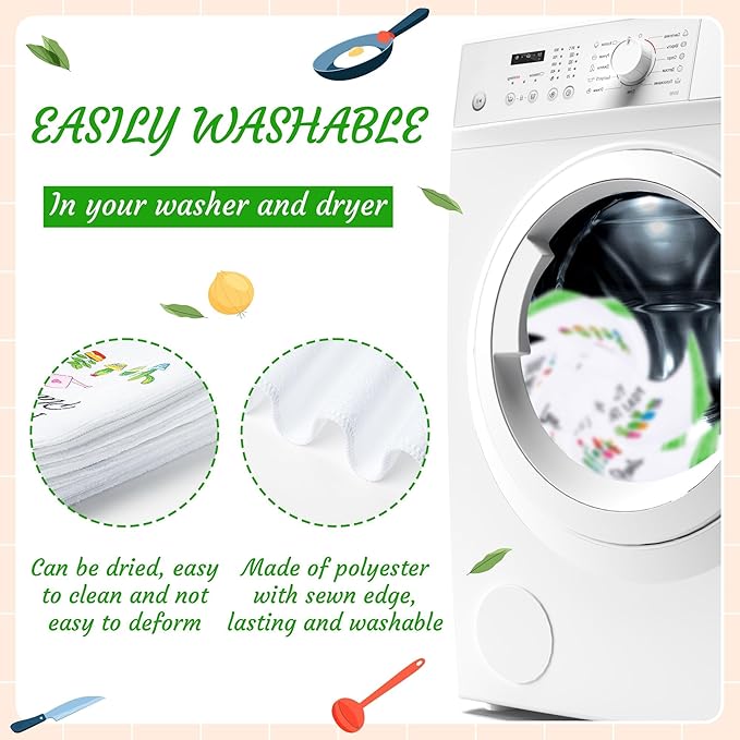 R HORSE 5Pcs Funny Kitchen Towels - Succulent Cactus Plant Kitchen Dishcloth Green Theme Absorbent Cleaning Dishcloth Bar Hilarious Hand Towel Gift for Housewarming Plant Lover Lady Women
