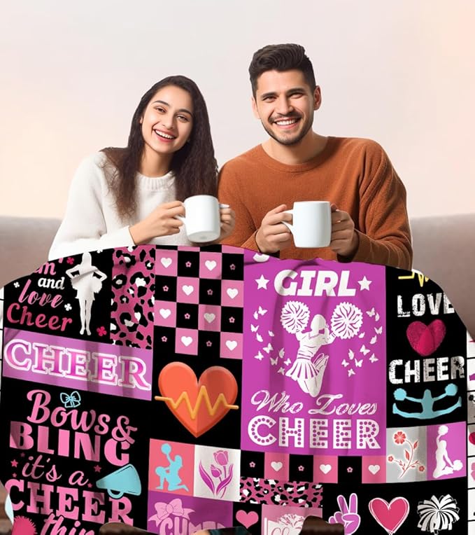 Cheerleader Gifts Cheer Blanket for Girls,Flannel Cheerleaders Throw Blanket Cheerleading Gifts for Girls Team Cheer Lovers 60"x50"