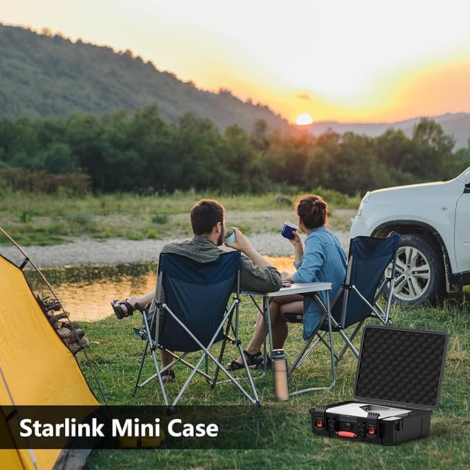 Starlink Mini Case, Waterproof Hard case Fits Star Link Mini Dish, Portable Shoulder Dual Carry Options with Precision Cut Foam For Starlink Accessories,Ideal for Travel and Camping