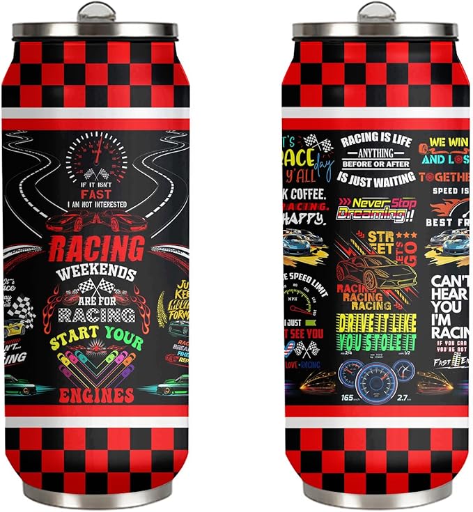 Car Racing Gifts Racing Stainless Steel Insulated Tumbler with Lid and Straw Race Gift For Racer, Race Car Enthusiast 17oz